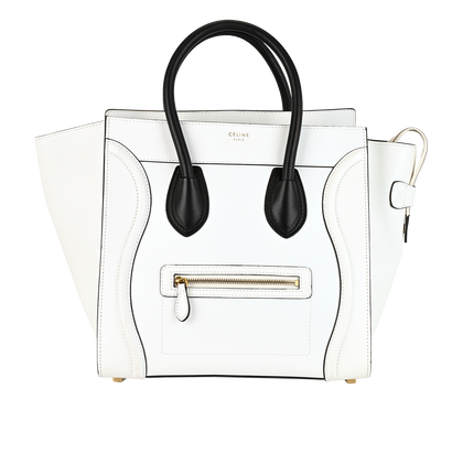 Luggage Tote, £750, Handbags, Black/White, Leather, Front view